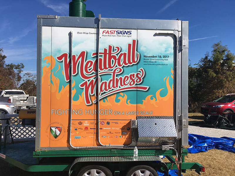 Custom Oven meatball madness graphics